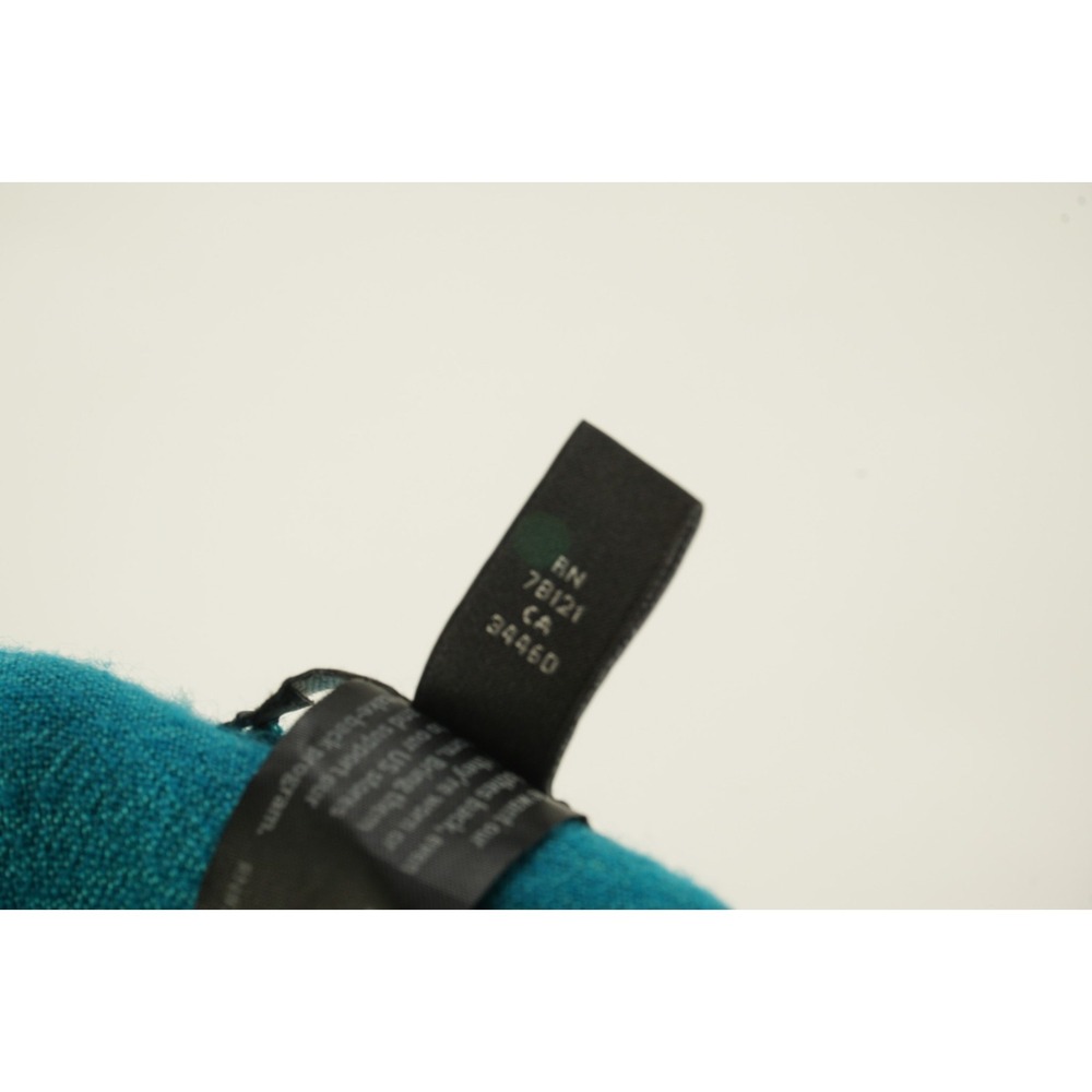 Eileen Fisher Wool & Silk Ombre Dip Dye Ruana Women's One Size Blue Raw Edge - Picture 8 of 9